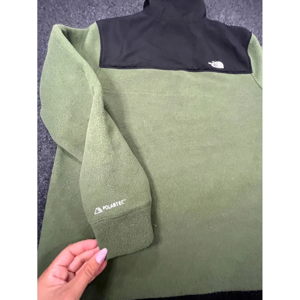 The North Face Alpine Polartec Jacket Mens Medium Olive Green Fleece Quarter Zip
